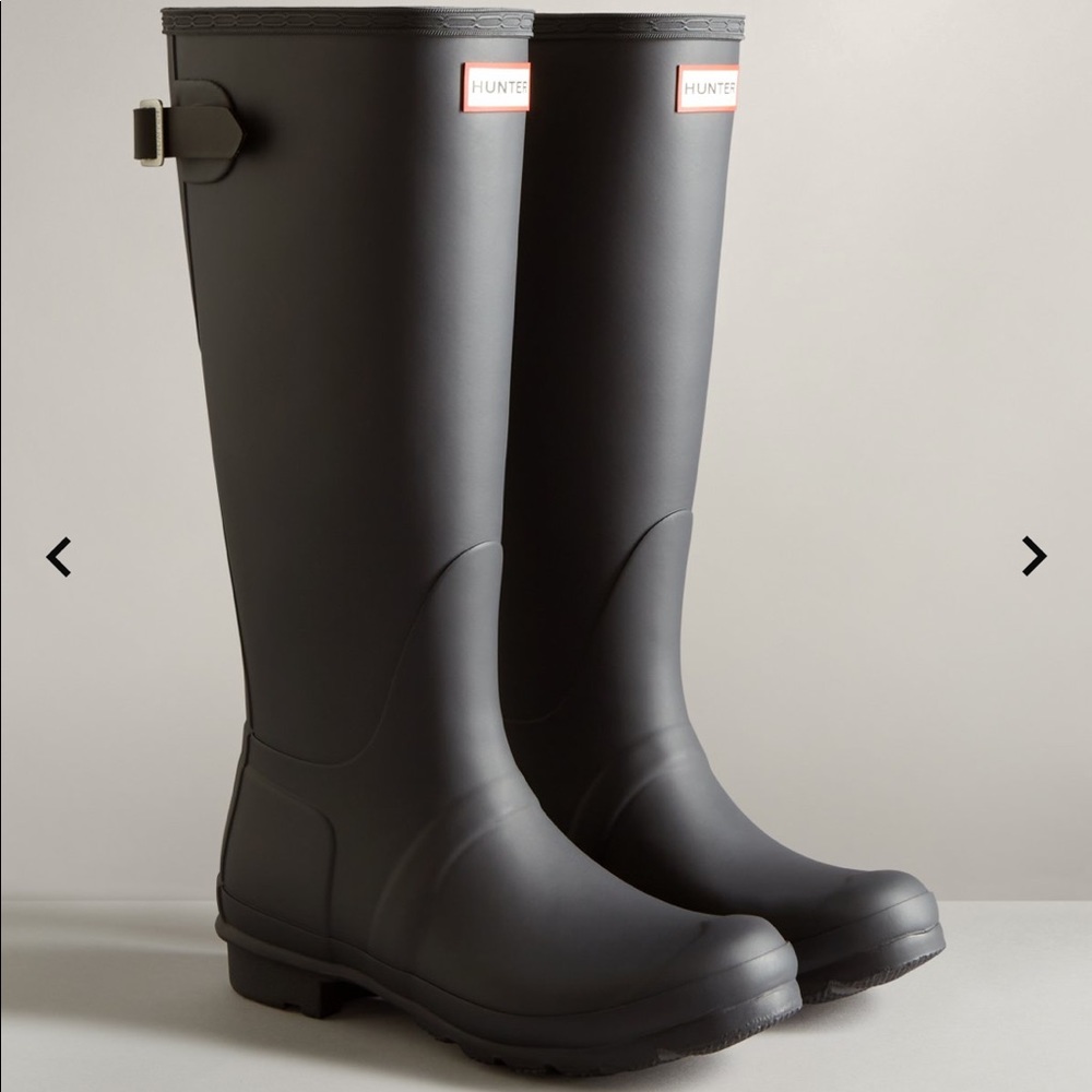 Hunter Matte Black Tall Rainboots - Size 8